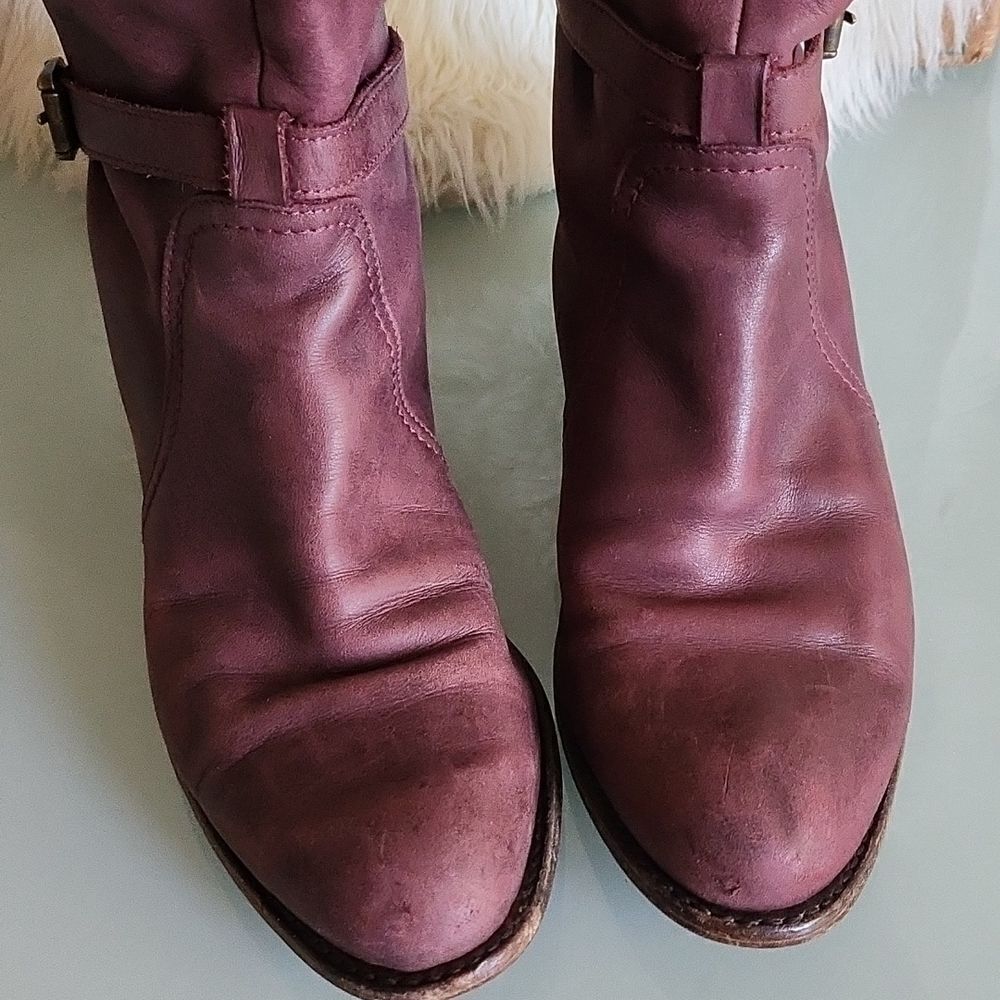 Frye Dorado Heritage Leather Equestrian Strappy Accent Riding Boots Size 7 - Picture 2 of 11